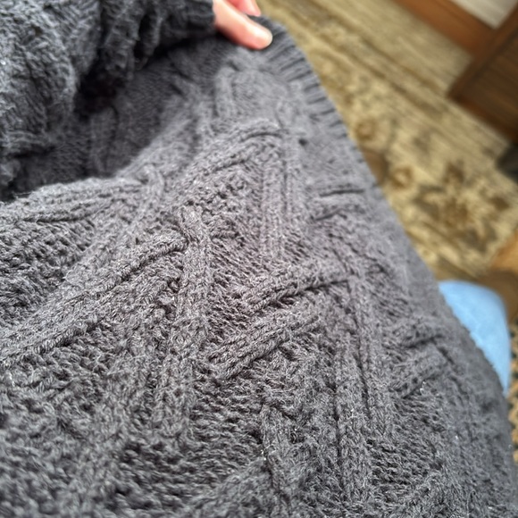 Free People Isla Cable Tunic Sweater Black Size Small - Picture 3 of 6